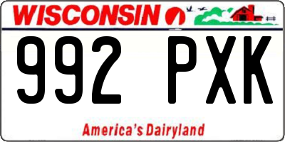WI license plate 992PXK