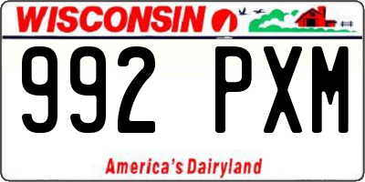 WI license plate 992PXM