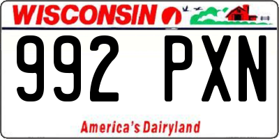 WI license plate 992PXN