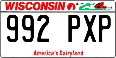 WI license plate 992PXP