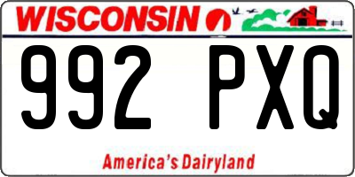 WI license plate 992PXQ