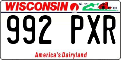 WI license plate 992PXR