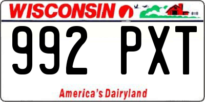 WI license plate 992PXT