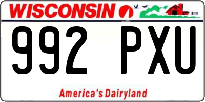WI license plate 992PXU