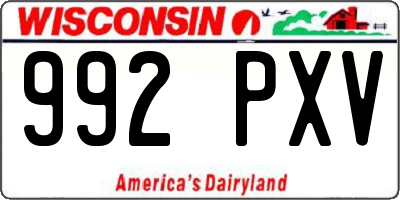 WI license plate 992PXV