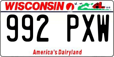 WI license plate 992PXW