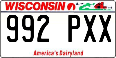 WI license plate 992PXX