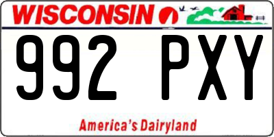 WI license plate 992PXY