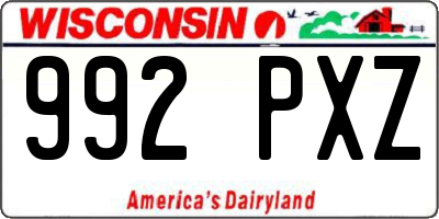WI license plate 992PXZ