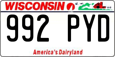 WI license plate 992PYD