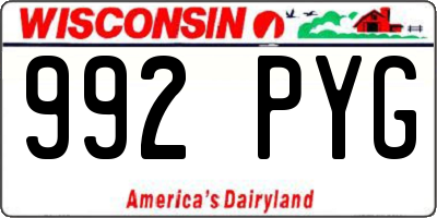 WI license plate 992PYG