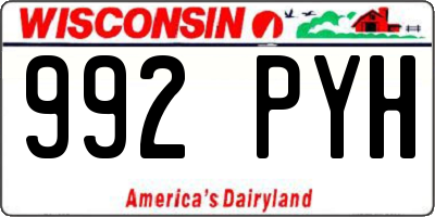 WI license plate 992PYH