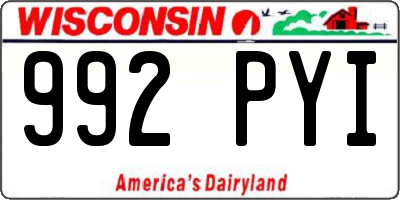 WI license plate 992PYI