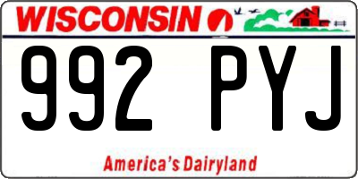 WI license plate 992PYJ