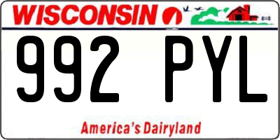 WI license plate 992PYL