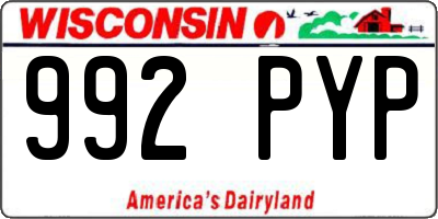 WI license plate 992PYP