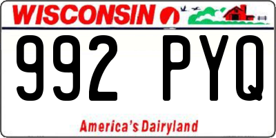 WI license plate 992PYQ
