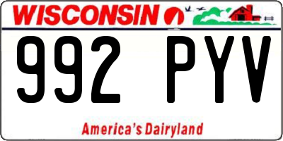 WI license plate 992PYV