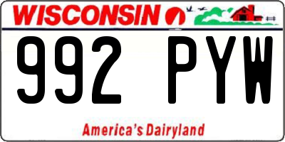 WI license plate 992PYW