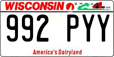 WI license plate 992PYY