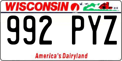 WI license plate 992PYZ