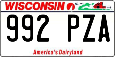 WI license plate 992PZA