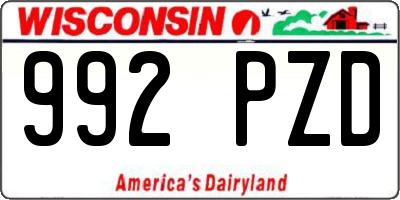 WI license plate 992PZD