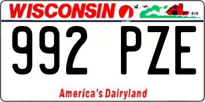 WI license plate 992PZE