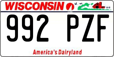 WI license plate 992PZF