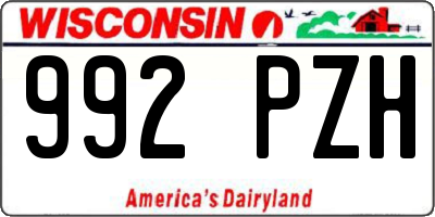 WI license plate 992PZH