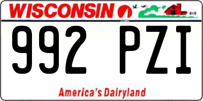 WI license plate 992PZI