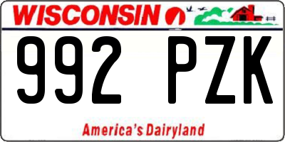 WI license plate 992PZK