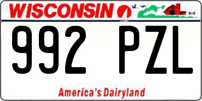 WI license plate 992PZL