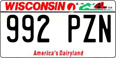 WI license plate 992PZN
