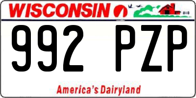 WI license plate 992PZP