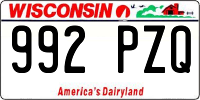 WI license plate 992PZQ