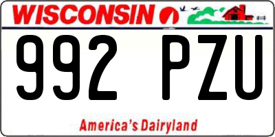 WI license plate 992PZU