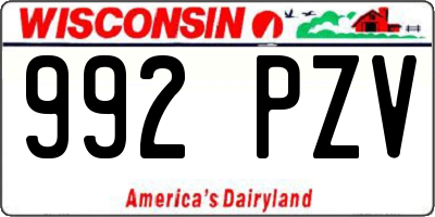 WI license plate 992PZV