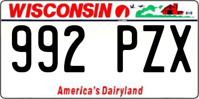 WI license plate 992PZX