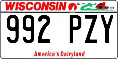 WI license plate 992PZY
