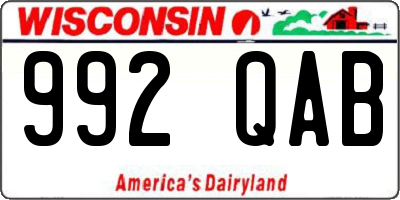 WI license plate 992QAB