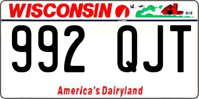 WI license plate 992QJT