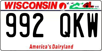 WI license plate 992QKW