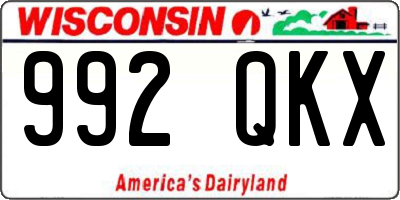 WI license plate 992QKX