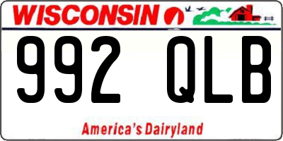 WI license plate 992QLB