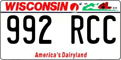 WI license plate 992RCC