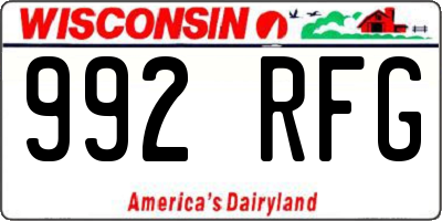 WI license plate 992RFG