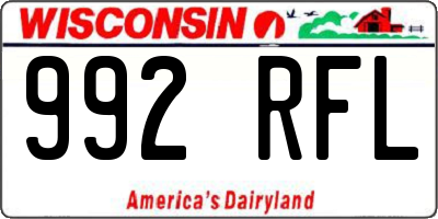 WI license plate 992RFL
