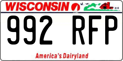 WI license plate 992RFP