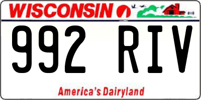 WI license plate 992RIV